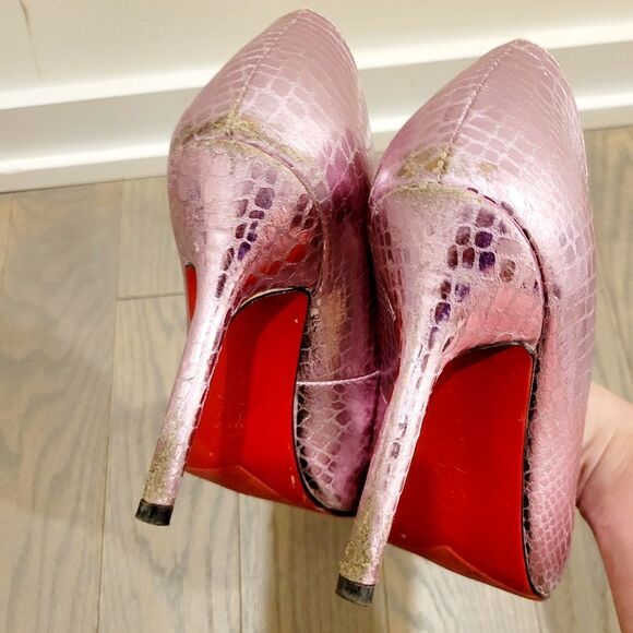 2/$20 Y2K Shiny Pink High Heels Shoes US 7.5 - Picture 8 of 13